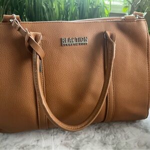 Kenneth Cole Reaction Cognac Pebbled Shoulder Satchel